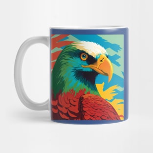 Majestic Eagle in Bold Red, Green and Blue Mug